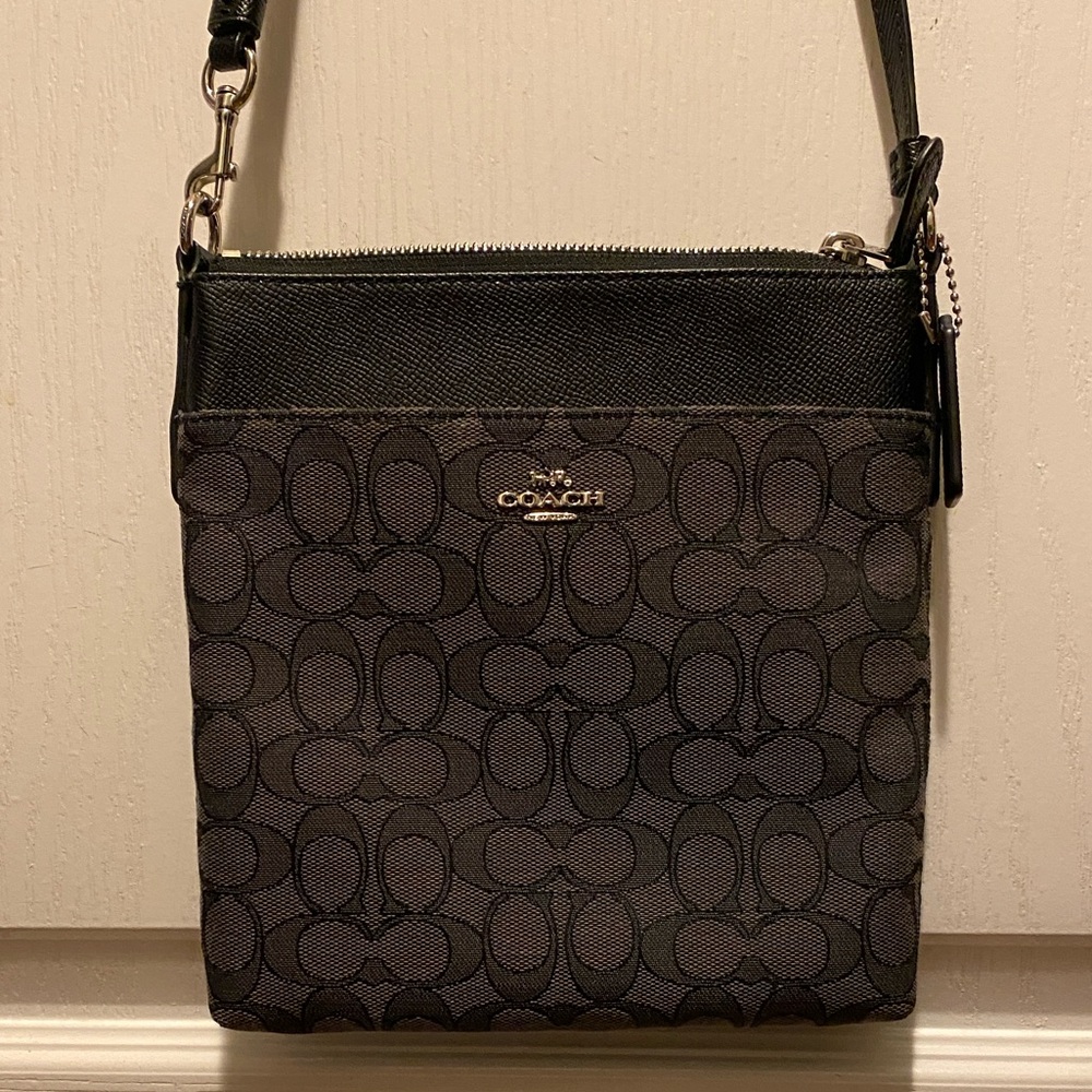 Coach Black/Charcoal Signature Crossbody